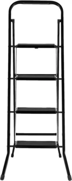 Kibani Keukentrapje - 4 Treden - Huishoudtrap - Keukentrap - Opstapje - Metaal - Opvouwbaar - Inklapbaar - Zwart - Antislip - Stevig -Makita Winkel 479x1200 1