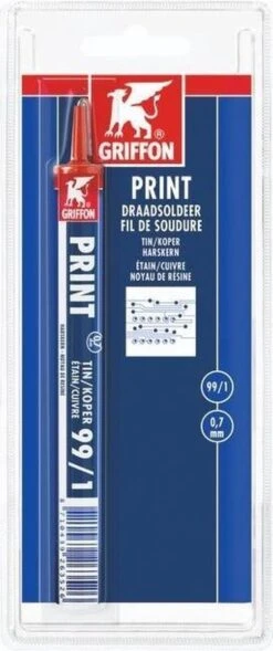 Griffon Print Draadsoldeer Tin/koper 99/1 Harskern Ø 0,7 Mm. - 4 Meter