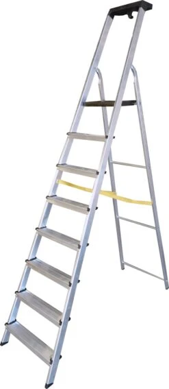 Alumexx Hobby-Line - Huishoudtrap 8 Treden - Keukentrap - Inklapbaar - 3.70m Werkhoogte