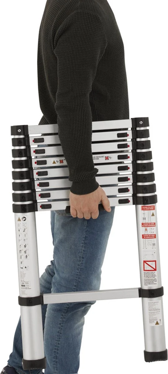 WOLFGANG Telescopische Ladder Van Lichte Gewicht Aluminium | Uitklapbare Ladder 131 Gecertificeerd | Uitschuifbare Ladder Van 2 | 64 Meter 9 WOLFGANG Telescopische Ladder Van Lichte Gewicht Aluminium | Uitklapbare Ladder 131 Gecertificeerd | Uitschuifbare Ladder Van 2 | 64 Meter - Afbeelding 7