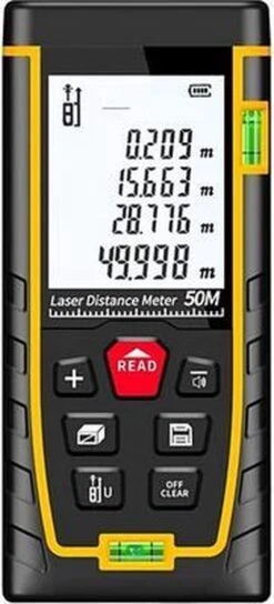 A&K Professionele Laser Afstandsmeter | 50 Meter Bereik | Gebruiksvriendelijk | Snelle Afstandsmeting | Incl. Batterijen V2.0