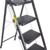 ALDORR Huishoudtrap 4 Treden - Keukentrap Inklapbaar - Zwart - PP-Antislip - Max. Werkhoogte 93cm