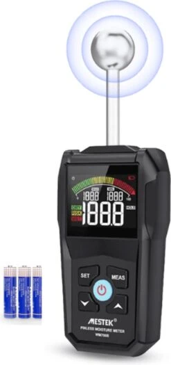 Mestek Pinless Vochtmeter WM700B - Hygrometer - Muren - Binnen - Vochtmeters - Inclusief Opbergzakje