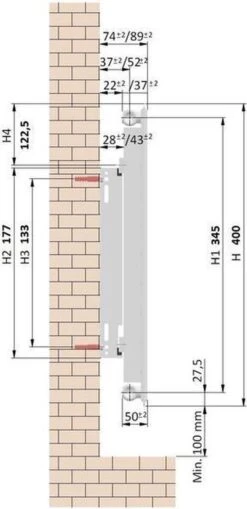 Plieger Compact Vlak Type 11 Paneelradiator - 40 X 40 Cm 233W - Wit -Makita Winkel 582x1200 2