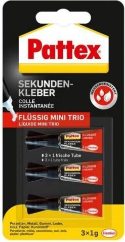 Pattex Super Secondelijm Mini Trio 3 Stuks