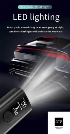 GTP Draagbare Luchtcompressor - Elektrische Bandenpomp - Luchtcompressor Oplaadbaar - Fiets Motor Auto En Ballen - Powerbank - Zaklamp 17 GTP Draagbare Luchtcompressor - Elektrische Bandenpomp - Luchtcompressor Oplaadbaar - Fiets Motor Auto En Ballen - Powerbank - Zaklamp -Makita Winkel 632x1200