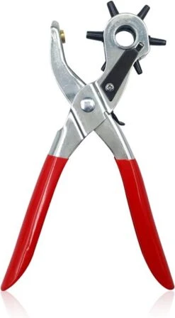 Ariko Revolvertang 203-delige Set - Ponstang - Oogjestang - Ringetjestang - Gaatjestang - Zeilringtang - Drukknooptang - Riemen & Leer - Met Benodigdheden -Makita Winkel 663x1200