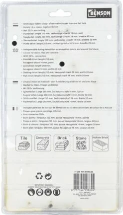 Benson Beitelset SDS Plus - SDS+ T.b.v. Steen - Tegels En Beton - 4 Delig 12 Benson Beitelset SDS Plus - SDS+ T.b.v. Steen - Tegels En Beton - 4 Delig -Makita Winkel 685x1200 1