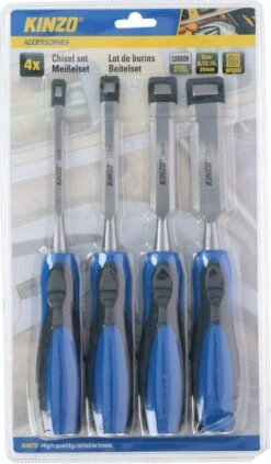 Kinzo Beitelset - 4 Stuks - 6/ 12/ 18/ 25 Mm - Carbonstaal - Voor Houtbewerking -Makita Winkel 700x1200 3