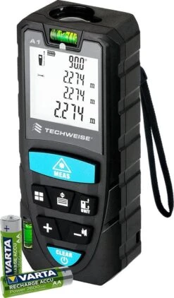 Techweise Laser Afstandsmeter - Laser Meter - 50 Meter Bereik - Met Alle Meetopties