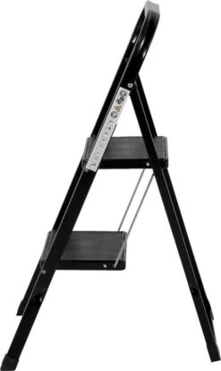Kibani Keukentrapje - 2 Treden - Huishoudtrap - Keukentrap - Opstapje - Metaal - Opvouwbaar - Inklapbaar - Zwart - Antislip - Stevig -Makita Winkel 716x1200 2