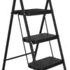Rune Huishoudtrap 3 Treden - Inklapbare Anti-slip Keukentrap V2 - Compact Design - 104 Cm Hoog - Zwart
