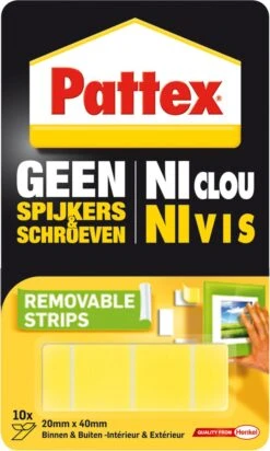 Pattex Montagetape Dubbelzijdig Strips Verwijderbaar - 10 Pcs - Montage Tape