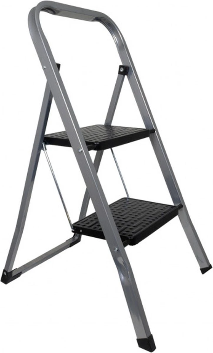 Borvat® | Keukentrap | Huishoudtrap | 2 Treden Staal | Keukentrap Inklapbaar Antislip 3 Borvat® | Keukentrap | Huishoudtrap | 2 Treden Staal | Keukentrap Inklapbaar Antislip