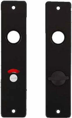 Ami Deurbeslag Voor Toilet/Badkamer - Met Deurkruk - Rechthoekig - Aluminium - Zwart - Complete Set - NIEUW Model -Makita Winkel 736x1200 3