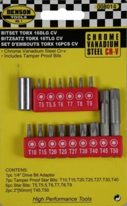 Benson Bitset Torx - Chroom Vanadium - 16 Delig -Makita Winkel 739x1200