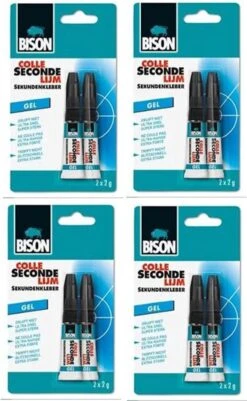 4 Pakjes Bison Secondelijm (8 Tubes)