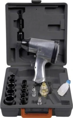 FERM Pneumatische Slagmoersleutel Universele DIN / Orion Aansluiting - Incl. 10-delige Doppenset En Opbergkoffer -Makita Winkel 744x1200