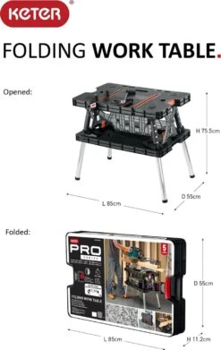 Keter Inklapbare Werktafel - 85x55x75.5cm - Zwart -Makita Winkel 759x1200 2