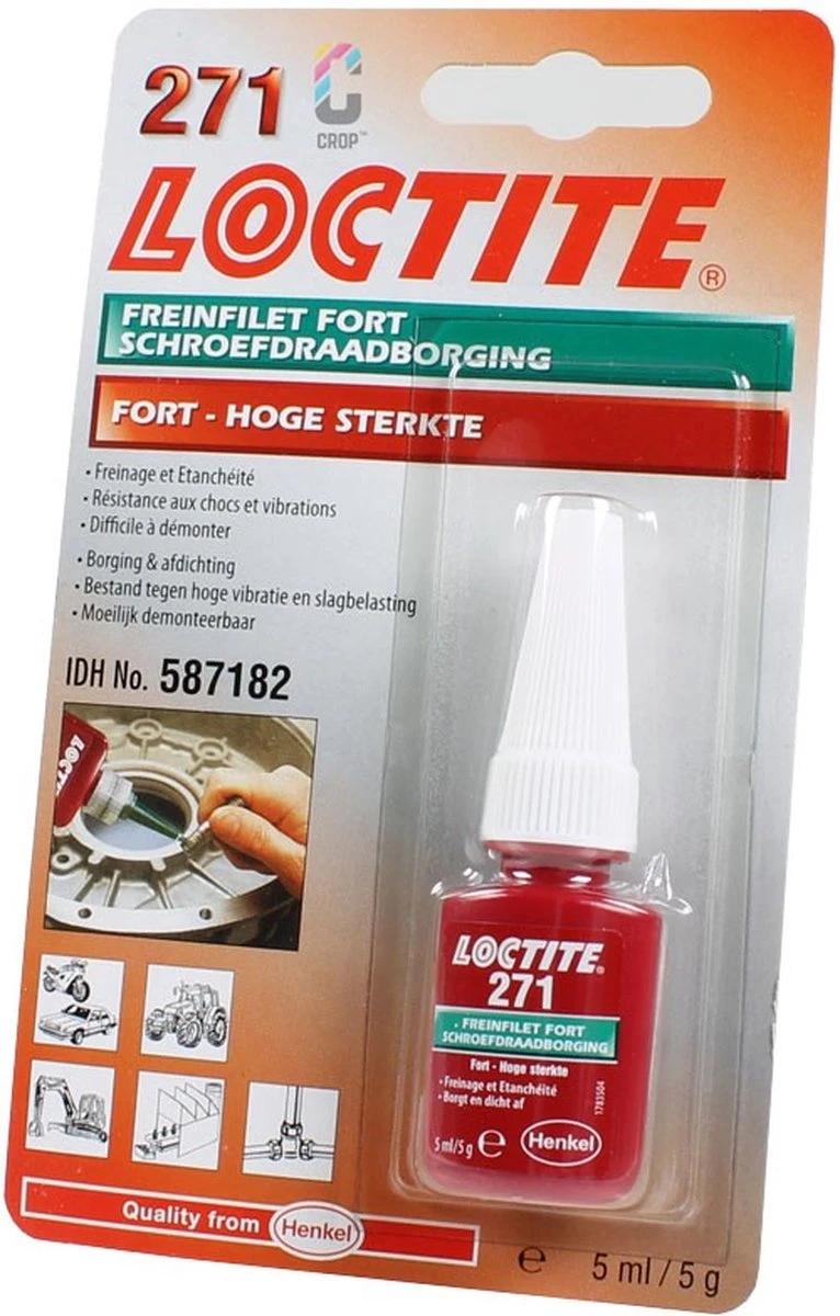 LOCTITE 271 Schroefdraadborgmiddel Rood 5ml - Hoge Sterkte 6 LOCTITE 271 Schroefdraadborgmiddel Rood 5ml - Hoge Sterkte - Afbeelding 4