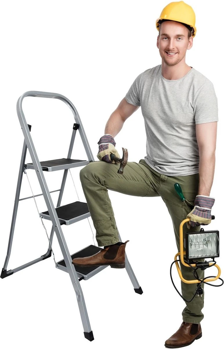 Een Goed Idee Huishoudtrap 3 Treden Inklapbaar Klustrap 4 Een Goed Idee Huishoudtrap 3 Treden Inklapbaar Klustrap - Afbeelding 2