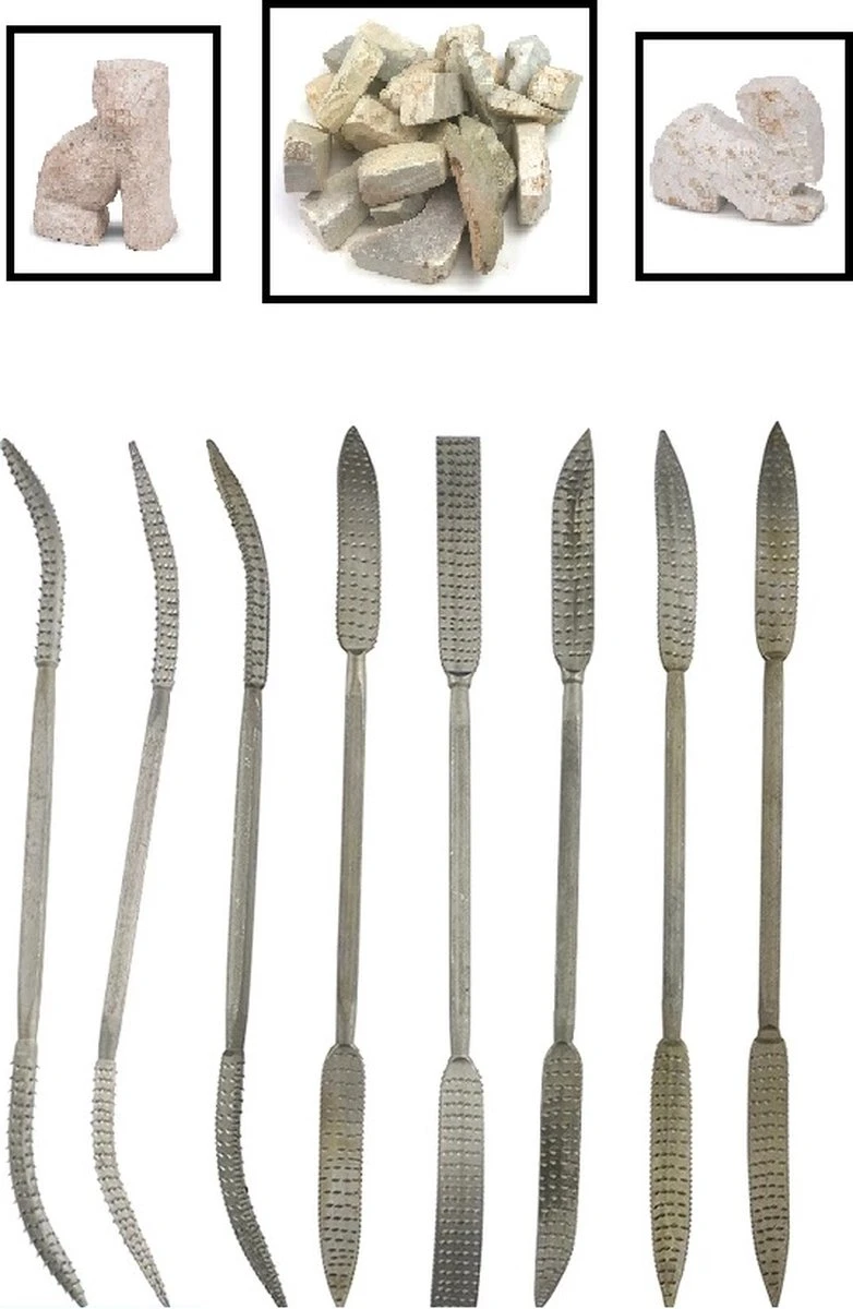 8 Delige Speksteen Raspenset - Spek Steen Pakket - Hout - Klei - Vijl - Vijlenset - Gereedschap - Grating Set 3 8 Delige Speksteen Raspenset - Spek Steen Pakket - Hout - Klei - Vijl - Vijlenset - Gereedschap - Grating Set