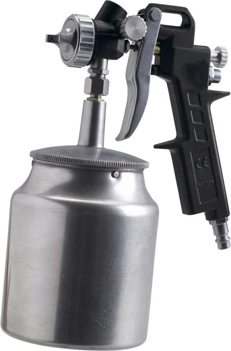 FERM Verfpistool Met Onderbeker – Pneumatisch - 750cc – Max. 6 Bar – Instelbare Spraytoevoer 3 FERM Verfpistool Met Onderbeker – Pneumatisch - 750cc – Max. 6 Bar – Instelbare Spraytoevoer