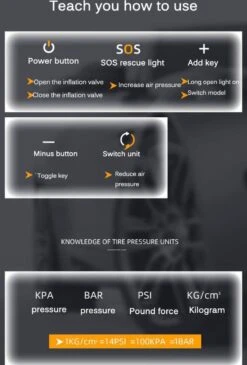 Auto Luchtcompressor, 150PSI Elektrische Draagbare Luchtpomp Mini Handheld Batterij Band Inflator 6000mAh Power Bank LED Noodverlichting Voor Auto Motor Fiets Bal -Makita Winkel 811x1200