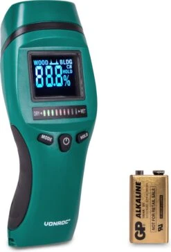 VONROC PRO Vochtmeter – Professioneel Gebruik – Accuraat – Hoog Contrast LCD Met Achtergrondverlichting