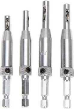 Scharnier 2, 2.8, 3.6 4.5boorset 4 Delig Scharnierboor Centreerboor