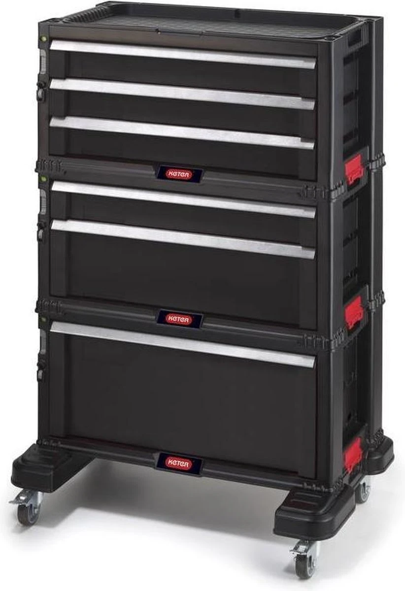 Keter Werkplaatswagen Met 6 Laden Zwart 3 Keter Werkplaatswagen Met 6 Laden Zwart