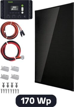 ZAAK. Topsolar 170Wp 12 Volt Zonnepanelen Compleet Pakket - Plug And Play - Camper - Boot - Caravan - Schuur - Aan Te Sluiten Op Accu