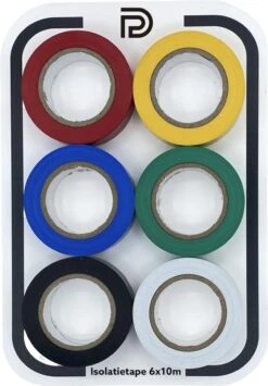 PD® - Isolatietape / PVC Tape XXL - 18mm X 15m - 6 Stuks - Zwart / Groen / Blauw / Wit / Rood / Geel - Rubber Tape - Isolatieband -Makita Winkel 834x1200 7
