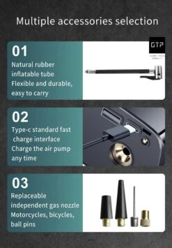 GTP Draagbare Luchtcompressor - Elektrische Bandenpomp - Luchtcompressor Oplaadbaar - Fiets Motor Auto En Ballen - Powerbank - Zaklamp 24 GTP Draagbare Luchtcompressor - Elektrische Bandenpomp - Luchtcompressor Oplaadbaar - Fiets Motor Auto En Ballen - Powerbank - Zaklamp -Makita Winkel 836x1200