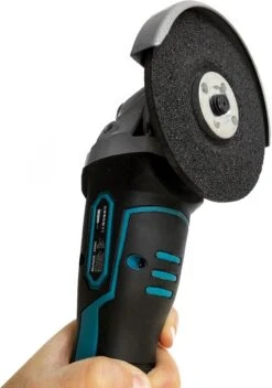 Deutsche Stahl Haakse Slijper - Slijptol - Gereedschap - Slijpmachine - Draadloos - 24V Accu - 2 Batterijen - 7000RPM - 1 Uur Snellader - 2 Zaagblad Van 125mm - Softgrip - Met Tas - Blauw -Makita Winkel 842x1200 3