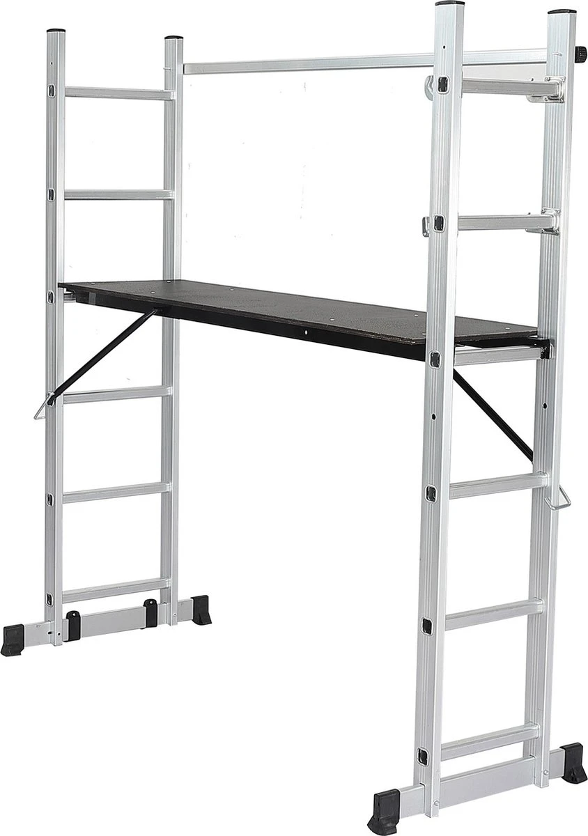 Jago - Steiger - Multifuncitionele Ladder - Ladderrek - Werkblad - Werkplatform - 4 In 1 12 Jago - Steiger - Multifuncitionele Ladder - Ladderrek - Werkblad - Werkplatform - 4 In 1 - Afbeelding 10