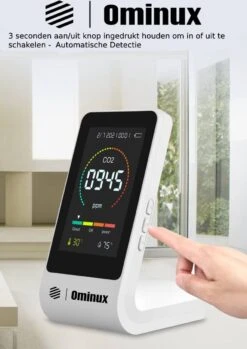 Ominux CO2 Meter - Luchtkwaliteitsmeter - CO2 Meter Binnen - Melder & Monitor - Draagbaar - Wit -Makita Winkel 850x1200 8