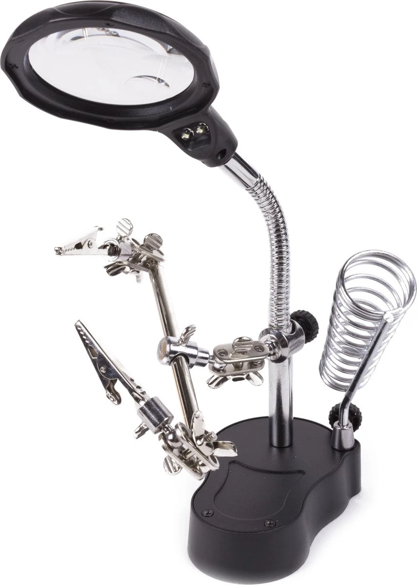 Benson Derde Handje Met LED Vergrootglas - Soldeerbout Houder 3 Benson Derde Handje Met LED Vergrootglas - Soldeerbout Houder