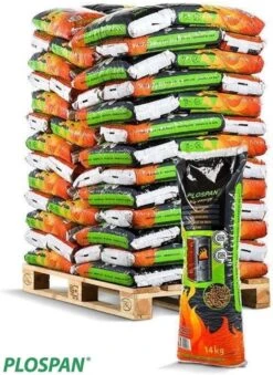 Plospan Houtpellets ENplus A1, DINplus A1, Better Biomass 56 Zakken A 14kg