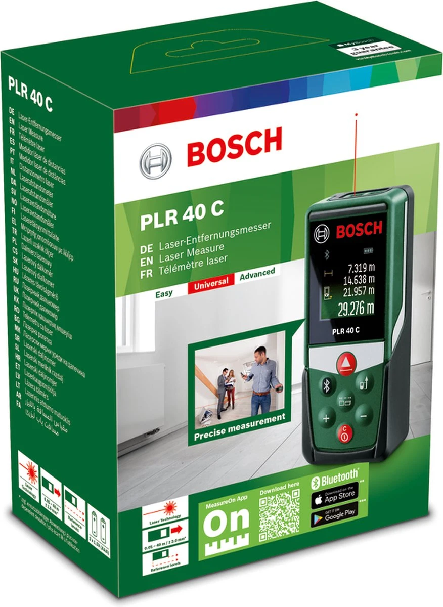 Bosch PLR 40 C Afstandsmeter - Tot 40 Meter Bereik - Bluetooth 6 Bosch PLR 40 C Afstandsmeter - Tot 40 Meter Bereik - Bluetooth - Afbeelding 4