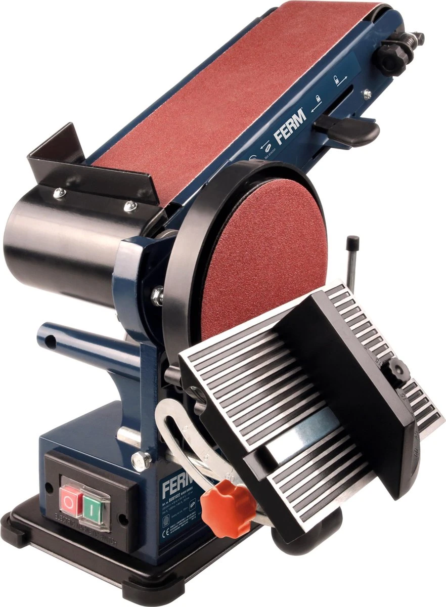 FERM BGM1022 Tafel Schijf- Bandschuurmachine - 350W Incl. 2 Schuurbanden (K80 & K120) 4 FERM BGM1022 Tafel Schijf- Bandschuurmachine - 350W Incl. 2 Schuurbanden (K80 & K120) - Afbeelding 2