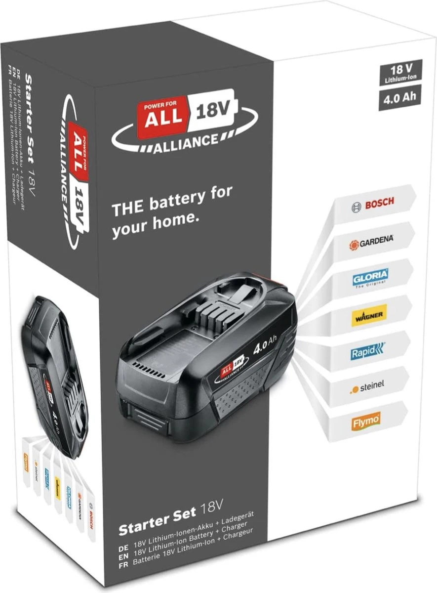 Bosch 18 V Accu En Lader Starterset - 18V - 4.0 Ah + AL 1830 Lader 6 Bosch 18 V Accu En Lader Starterset - 18V - 4.0 Ah + AL 1830 Lader - Afbeelding 4