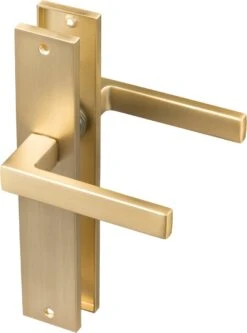 Deurklink Op Schild- Mat Goud- Ostiumhome