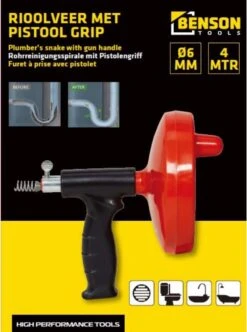 Benson Rioolveer Met Pistoolgrip - 4 Meter - Ontstoppen Afvoer -Makita Winkel 894x1200 4