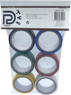 PD® - Isolatietape / PVC Tape - 18mm X 3m - 6 Stuks - Zwart / Groen / Blauw / Wit / Rood / Geel - Rubber Tape - Isolatieband -Makita Winkel 900x1200 73