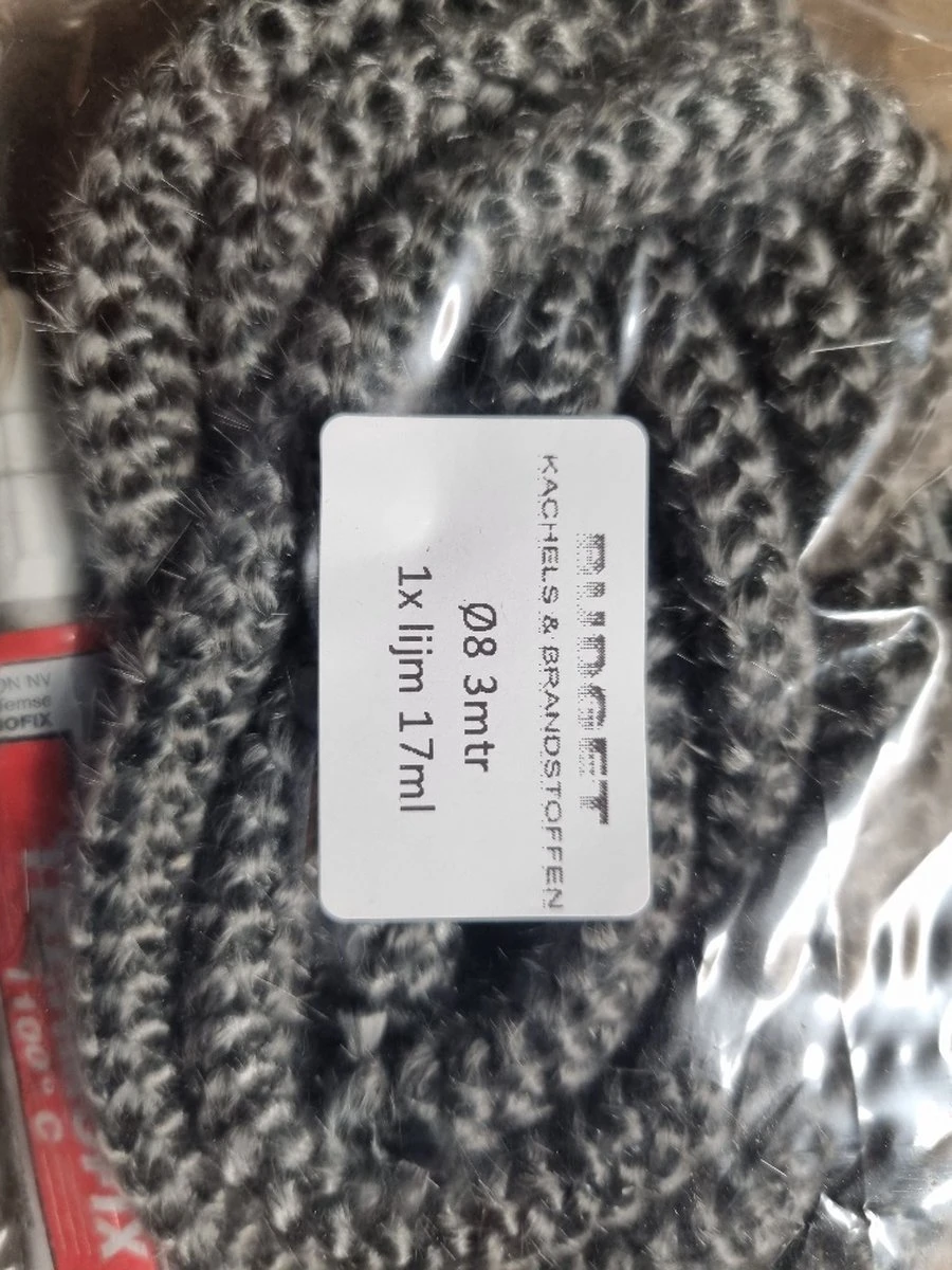 Reparatieset Kachel | Kachelkoord Zwart (8mm) 3mtr Met Hittebestendige Lijm 17ml 3 Reparatieset Kachel | Kachelkoord Zwart (8mm) 3mtr Met Hittebestendige Lijm 17ml
