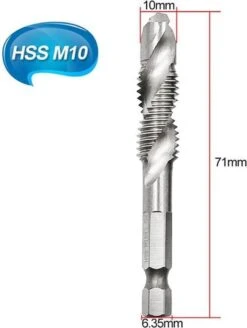 Merkloos 6-delig Boortap Set - Bit Boor Tap En Verzinken Set Gemaakt Van HSS - Gereedschap Boormachine M3-M10 - Schroefdraad Snijden - Combi Boortap - Gaten Boren - Incl. Klein Opbergdoosje -Makita Winkel 905x1200 5