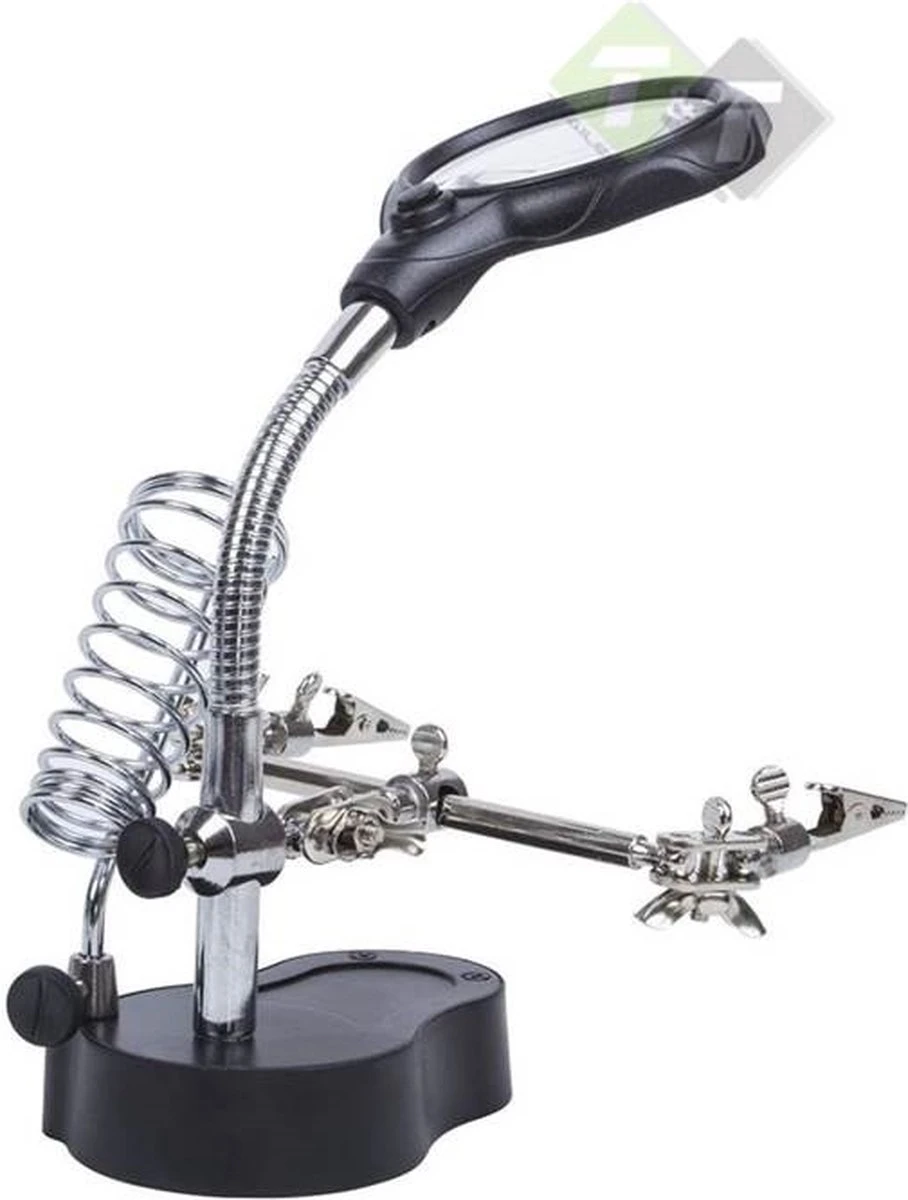 Benson Derde Handje Met LED Vergrootglas - Soldeerbout Houder 4 Benson Derde Handje Met LED Vergrootglas - Soldeerbout Houder - Afbeelding 2