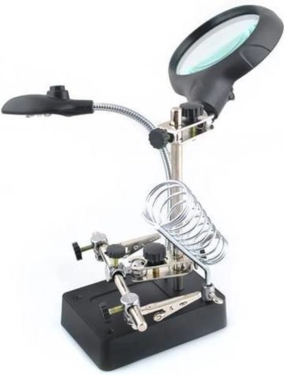 Merkloos Derde Hand Met LED Vergrootglas - Helping / Helpende 3e Soldeer Hand Soldeerhulp 10 Merkloos Derde Hand Met LED Vergrootglas - Helping / Helpende 3e Soldeer Hand Soldeerhulp - Afbeelding 8