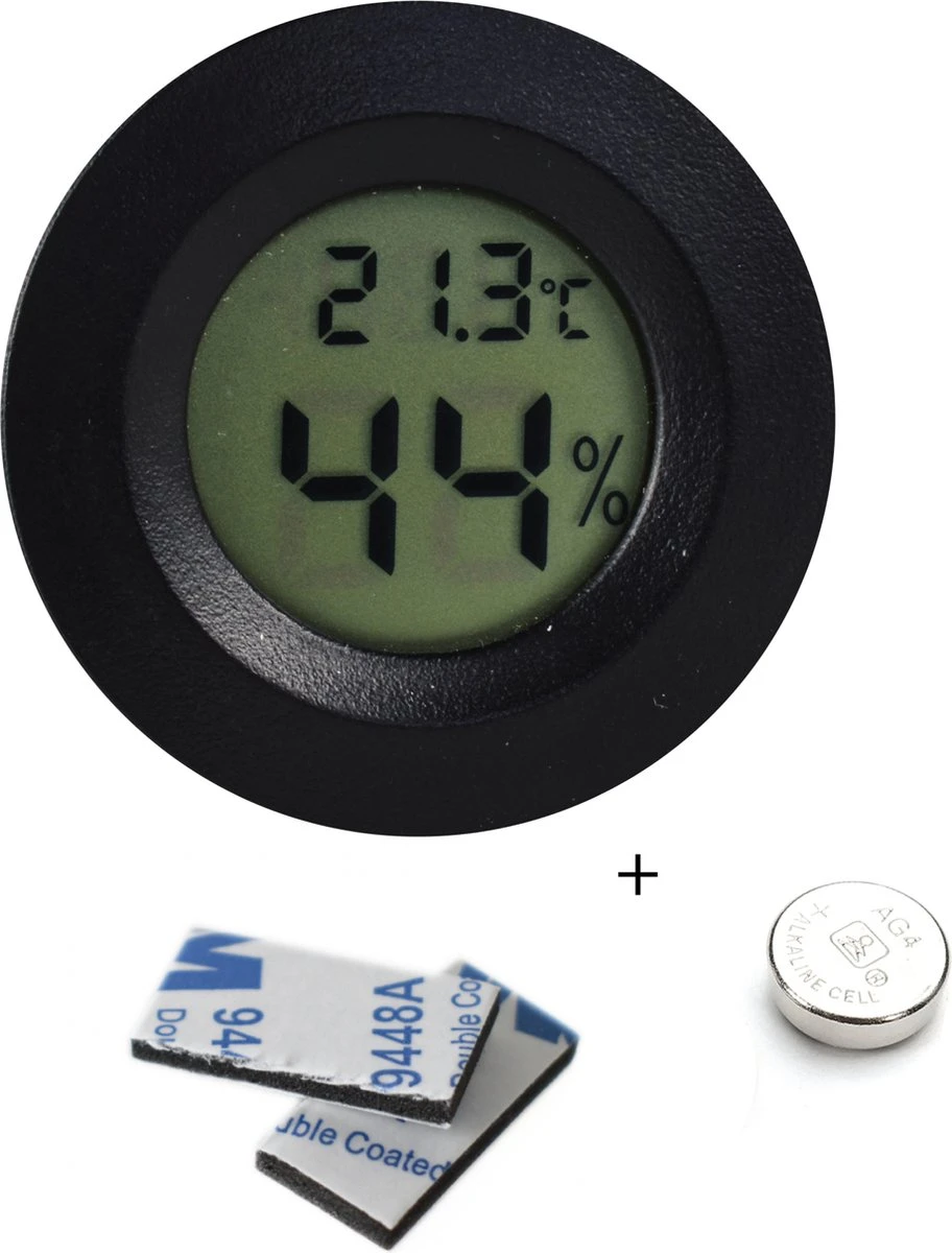 Tool Meister TM2 – Hygrometer & Thermometer - Binnen/Buiten/Koelkast – Digitaal -Zwart - Incl Batterijen 3 Tool Meister TM2 – Hygrometer & Thermometer - Binnen/Buiten/Koelkast – Digitaal -Zwart - Incl Batterijen